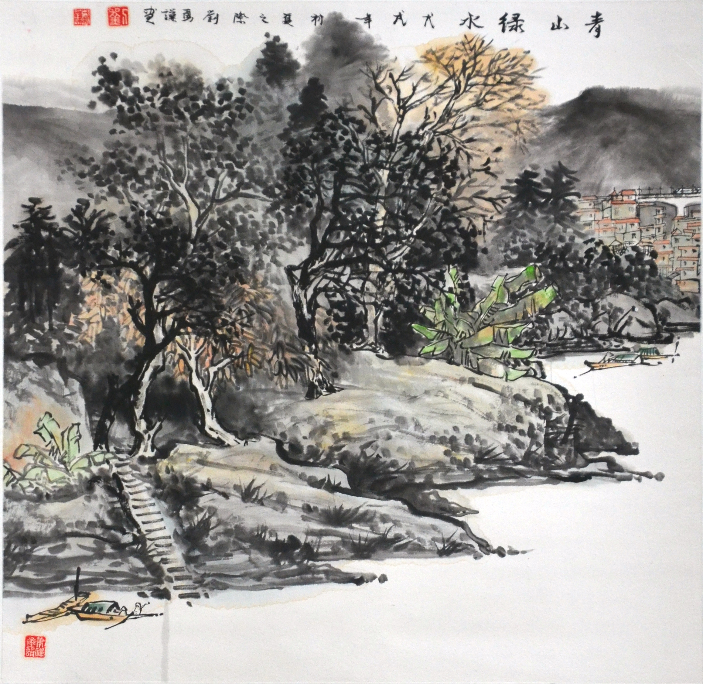 8 刘勇谦 《青山绿水》 国画 68X68CM.jpg