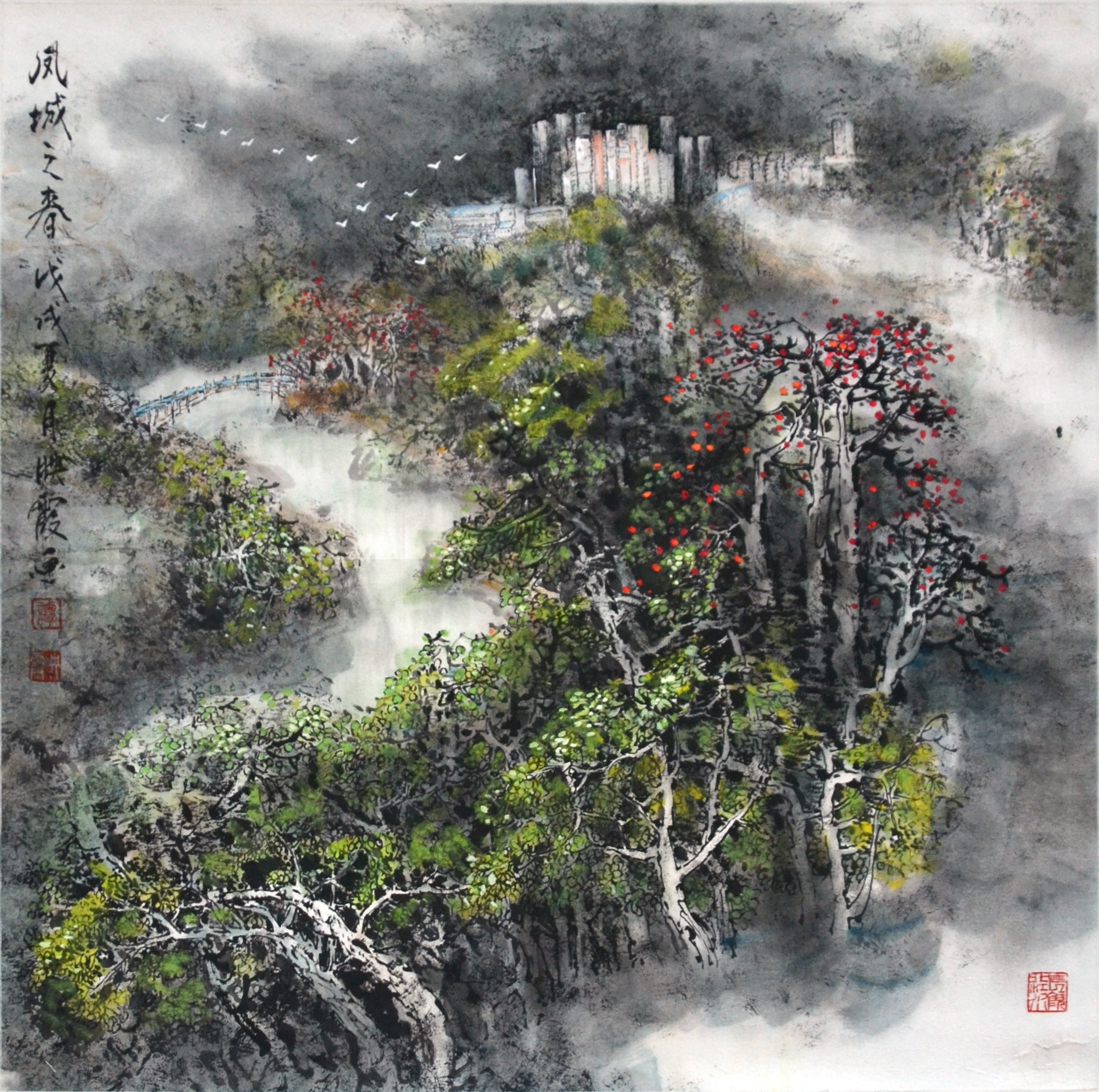 14 谭映霞 《凤城之春》 国画 68X68CM.jpg