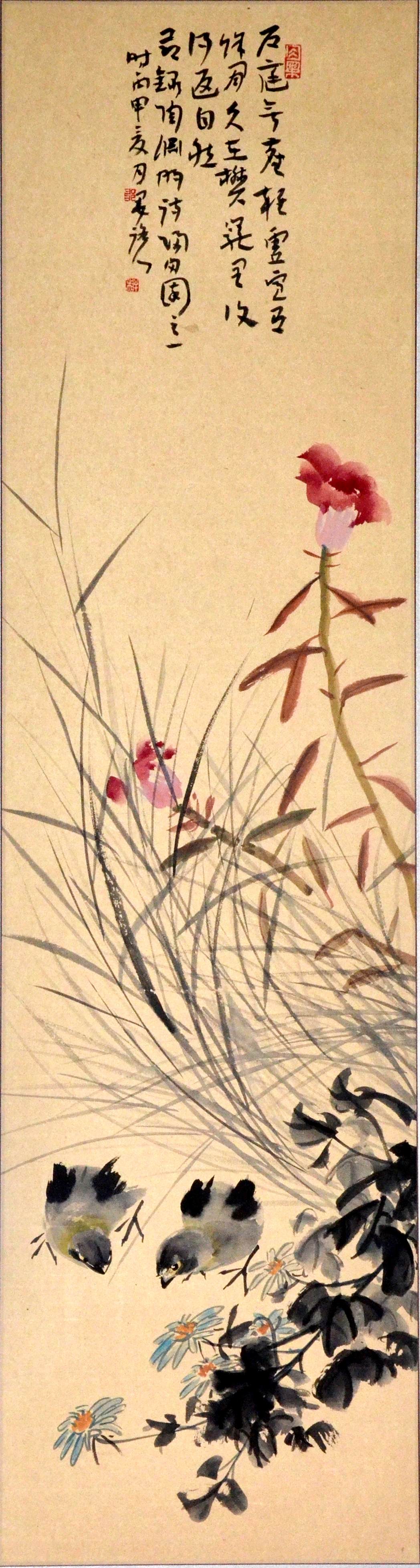 两小无猜  中国画136&times;34cm 邹干科.JPG