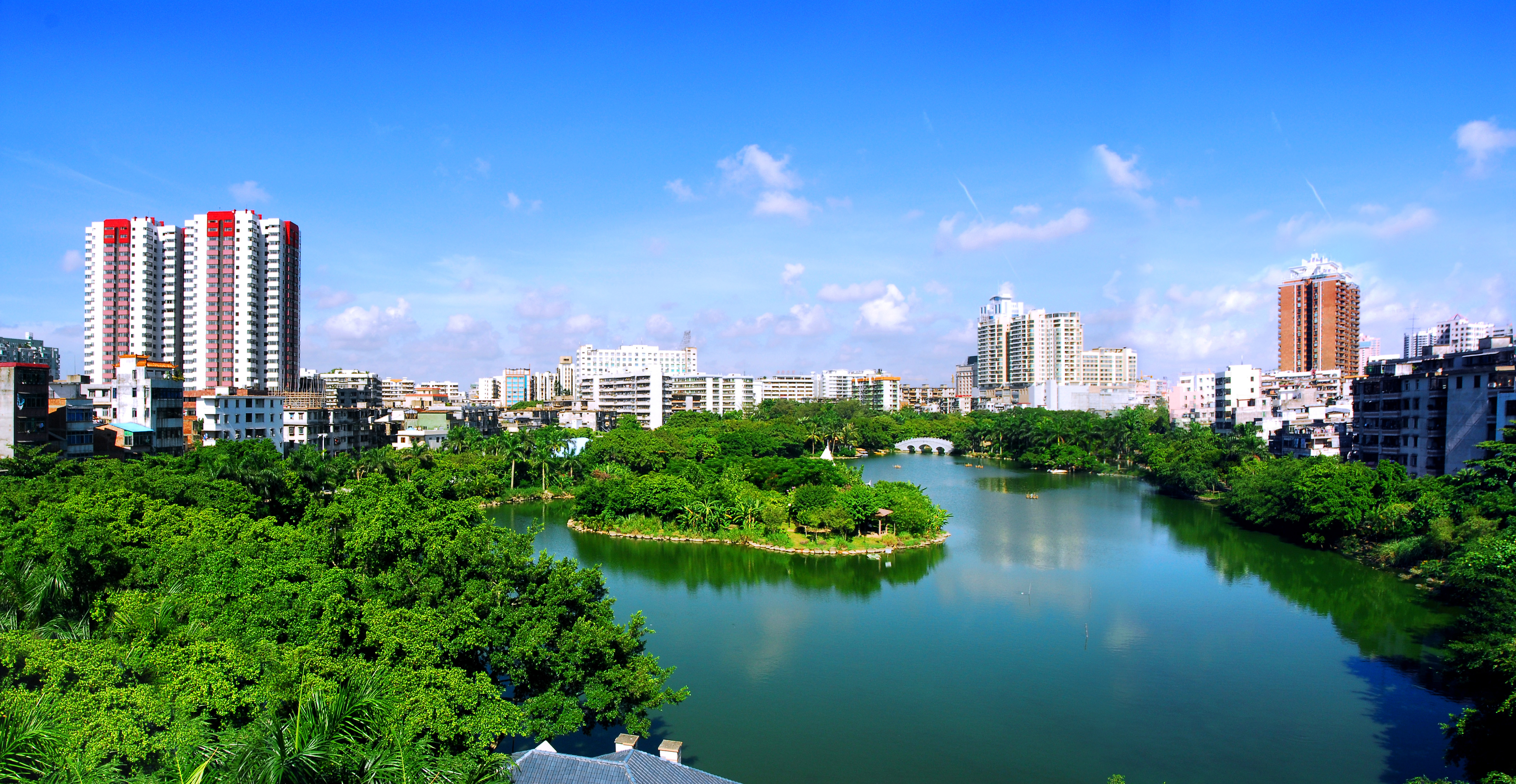 霞湖公园自然景色摄影城市公园
